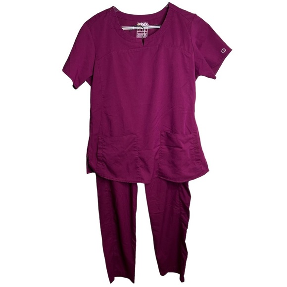 Wonder Wink Pro Maroon/Burgundy Scrubs Top + Bottom Included - Picture 1 of 15